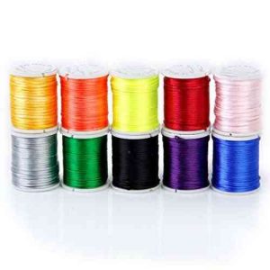 10 Rollos Hilo De Nylon Cuerda Encerado De Mezclamiento Del Color Para Cadena De Cuentas 1mm