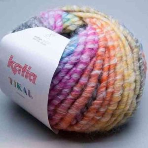 Katia Tikal #162 - Lana (53 % lana y 47 % acrílico, para agujas de 9-10 mm), multicolor