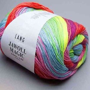 Lang Yarns Jawoll Magic - Madeja para tejer (150 g, 75% lana virgen y 25% poliamida, 6 hebras), color 53 multicolor